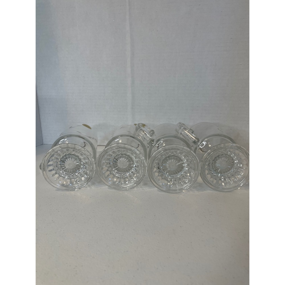 Vintage Princess House Heritage Crystal Footed Mugs 4 Tempered Glass France5.5" - Picture 4 of 7